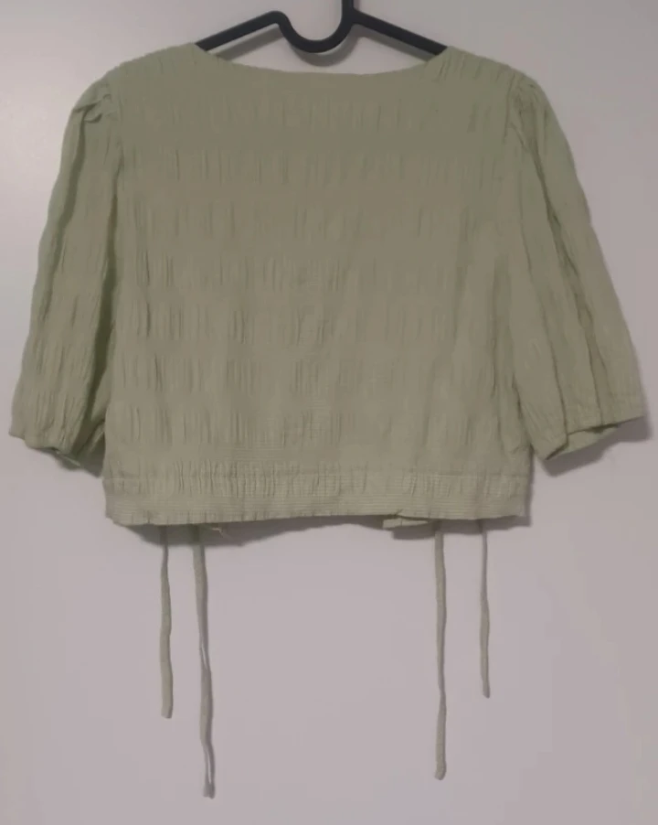 Green Tie-Front Crop Top - photo 3