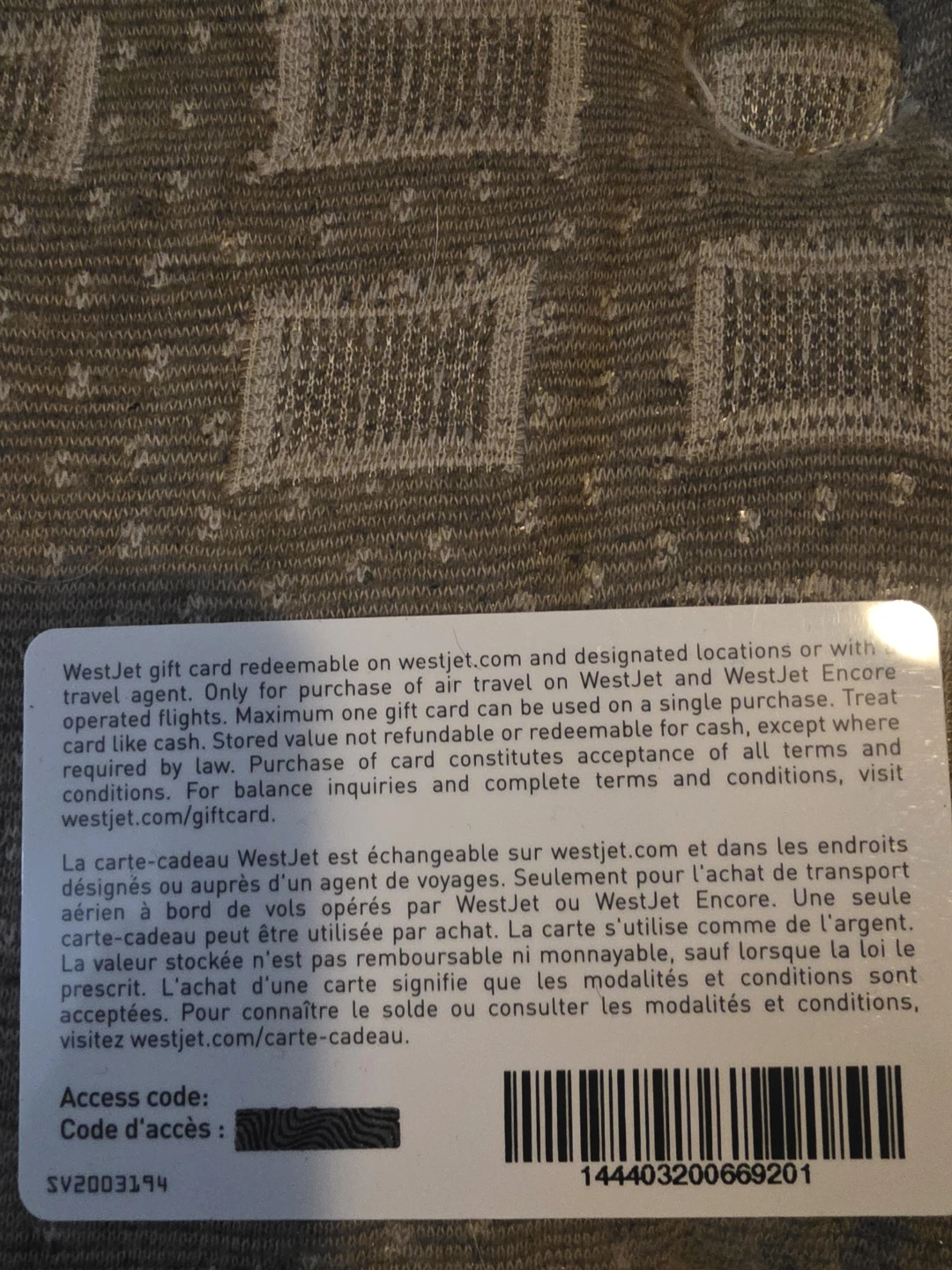 500 WestJet Gift Card - photo 2