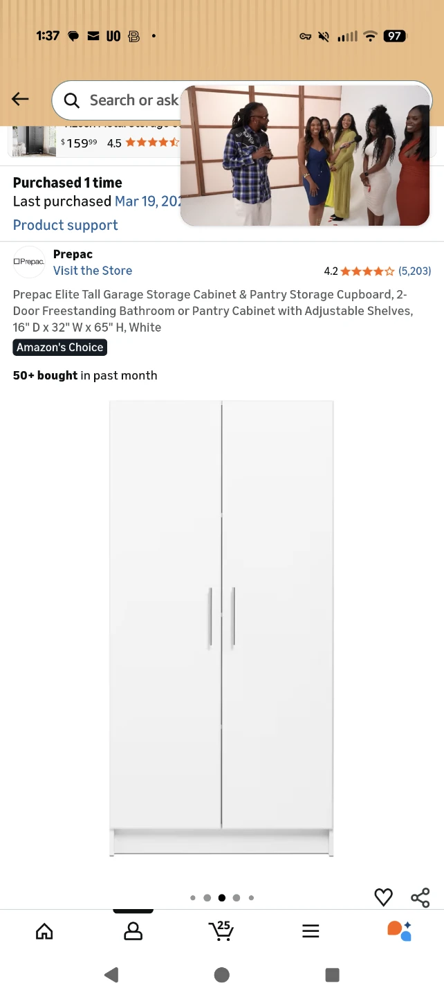 Prepac Elite Tall 2-Door Storage Cabinet - White - photo 2