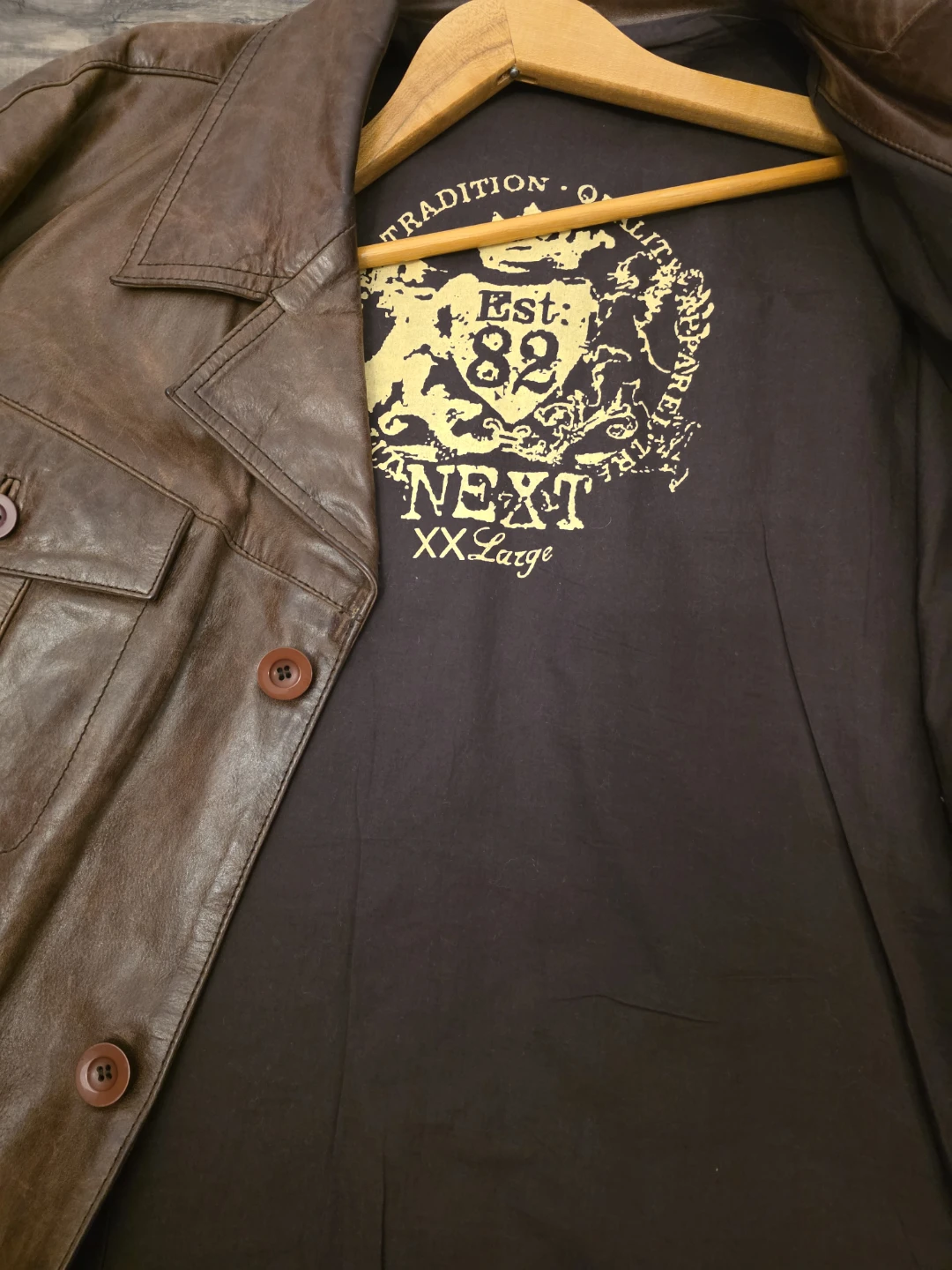 Brown Leather Jacket - Next - XX-Large - photo 3