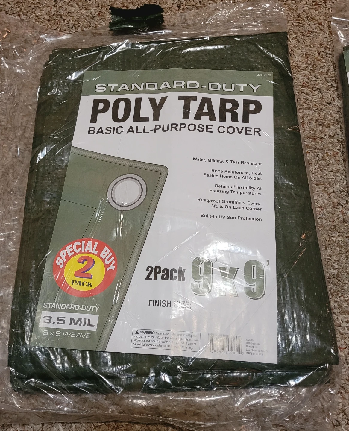 NEW 9'×9' Tarps (2 Pack)