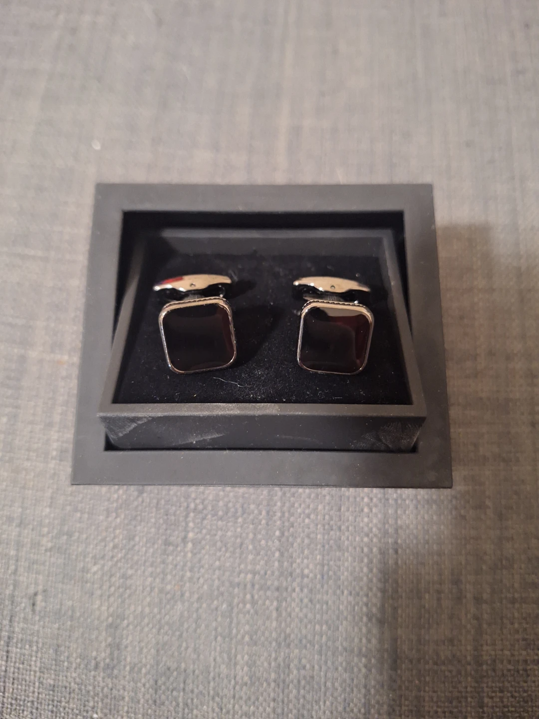 Square Black Cufflinks with Box
