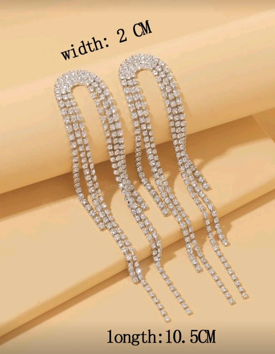 Rhinestone Tassel Drop Earrings - photo 2