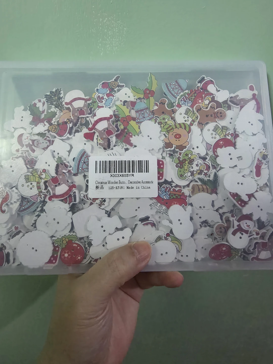 Christmas Wooden Buttons Decorative Accessories