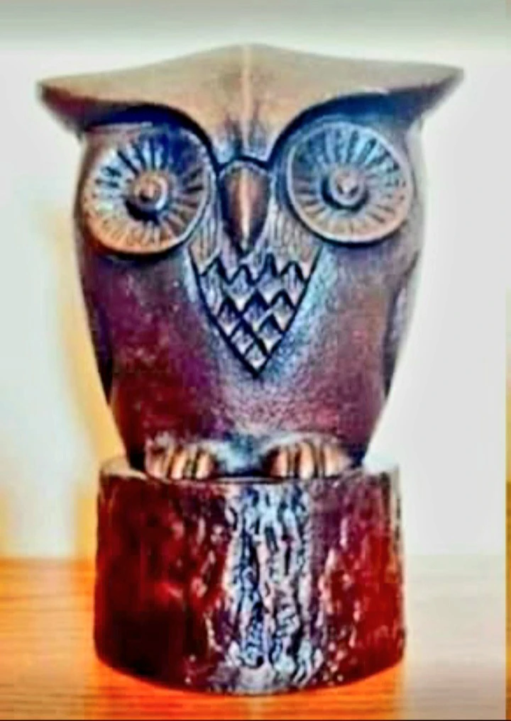 Unique Tall Bronze Owl San Pacific International