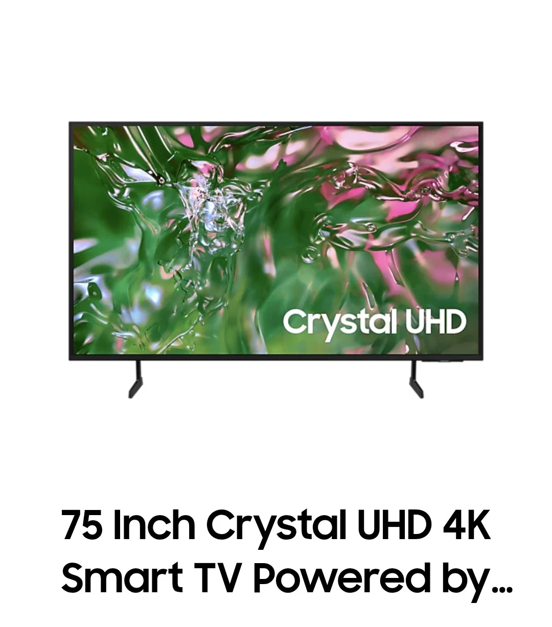 Samsung 75 Inch Crystal UHD 4K Smart TV