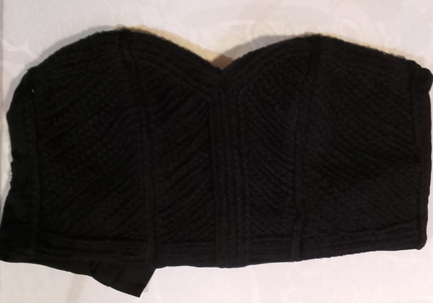 Black knitted bustier top