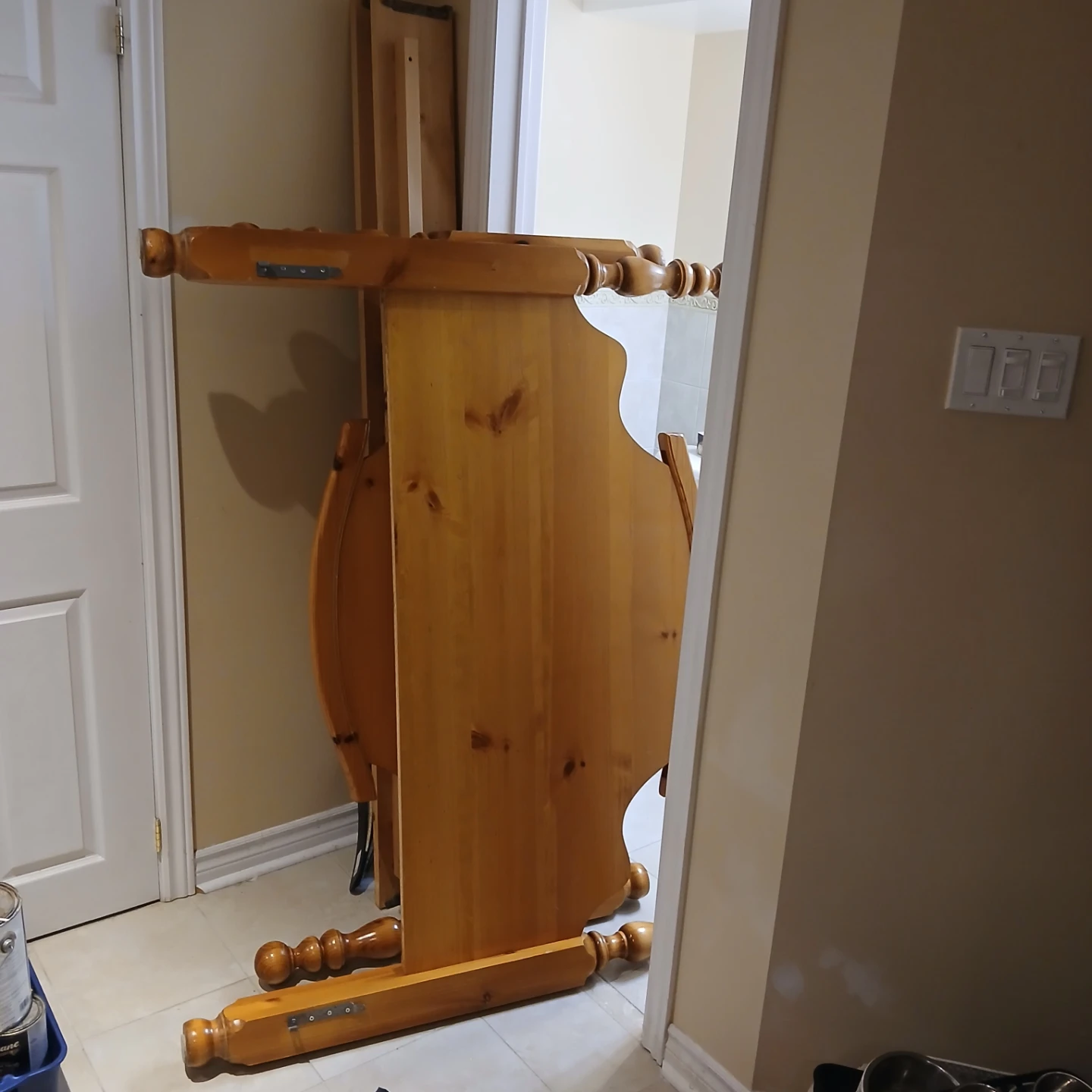 Wooden Bed Frame and Nightstand - photo 2