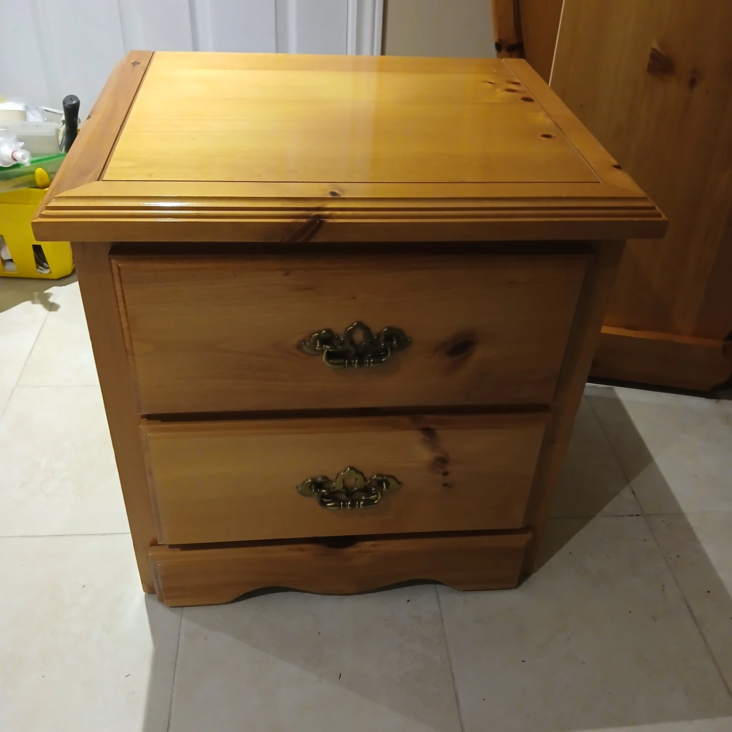 Wooden Bed Frame and Nightstand - photo 5
