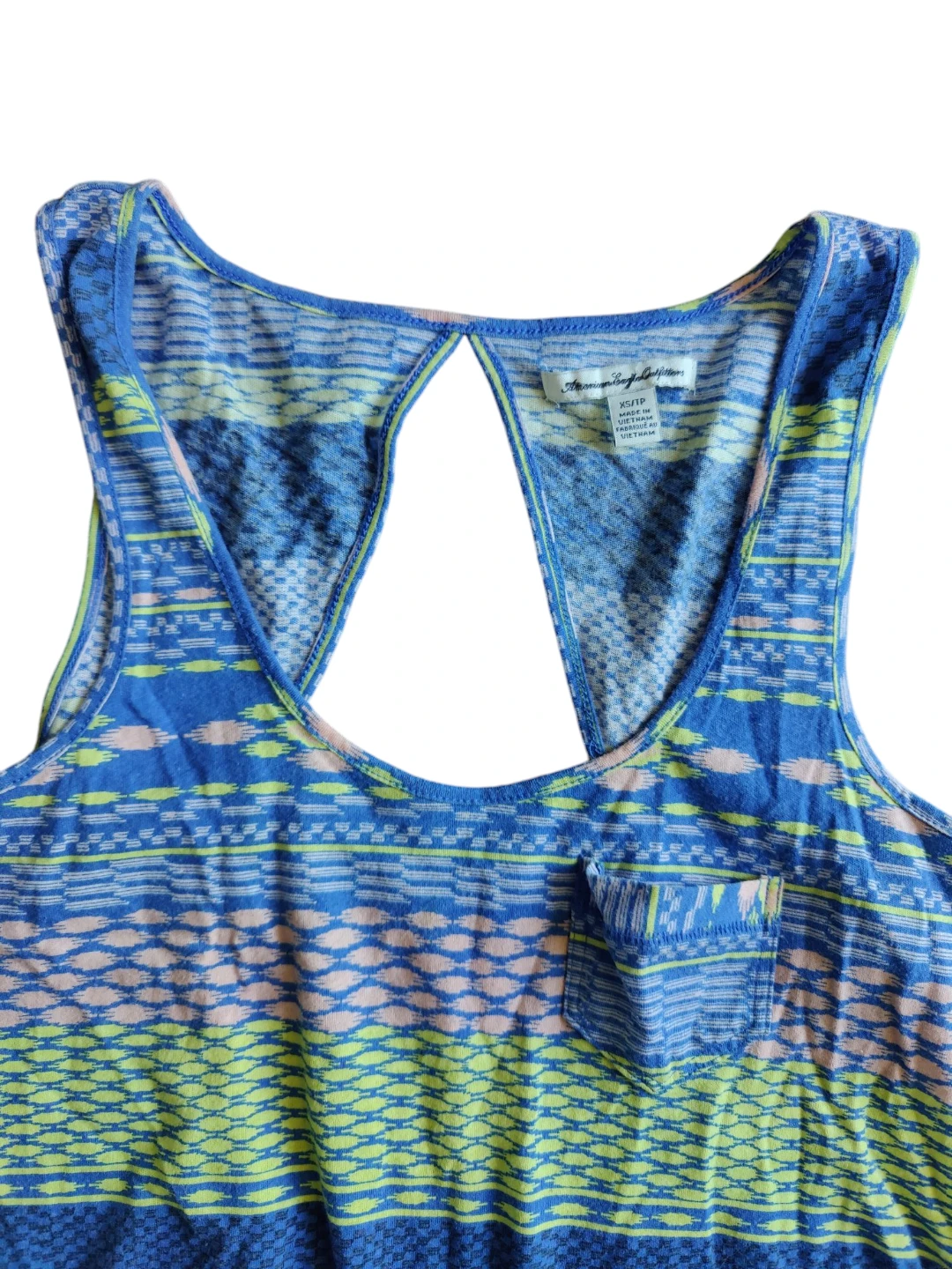New Women's American Eagle Blue Tribal Aztec Tank Top Shirt XS - photo 2