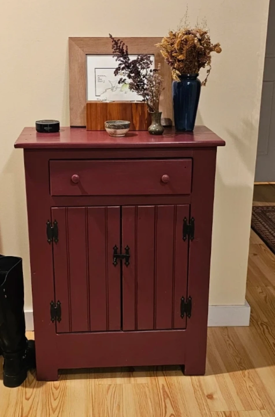 Red Accent Cabinet