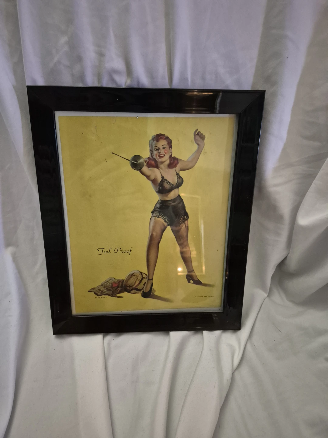 Framed Pin-Up Art Print "Foil Proof"