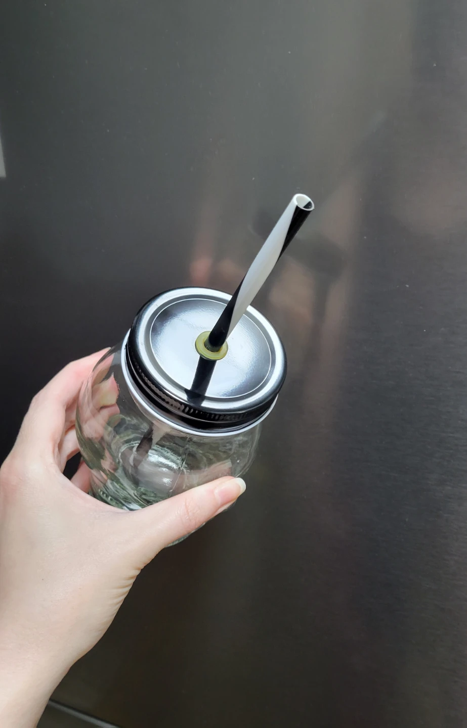 Skull Shaped Glass Jar with Lid and Straw - photo 3