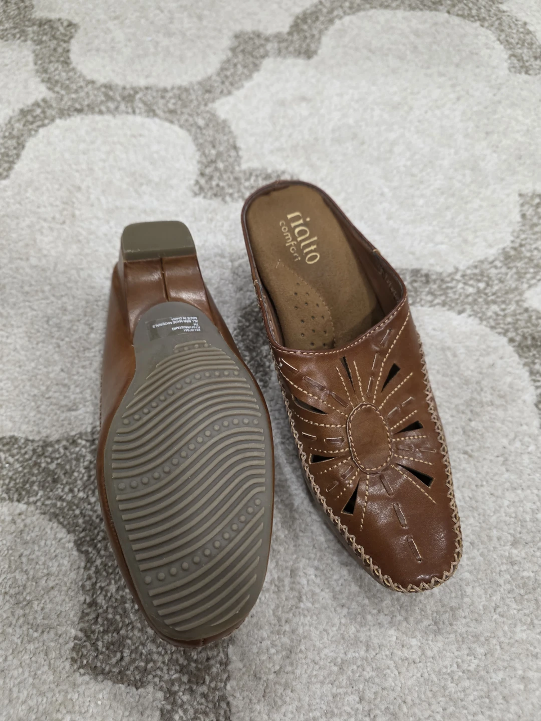 Rialto Comfort Brown Leather Mules - Size 7 - photo 3