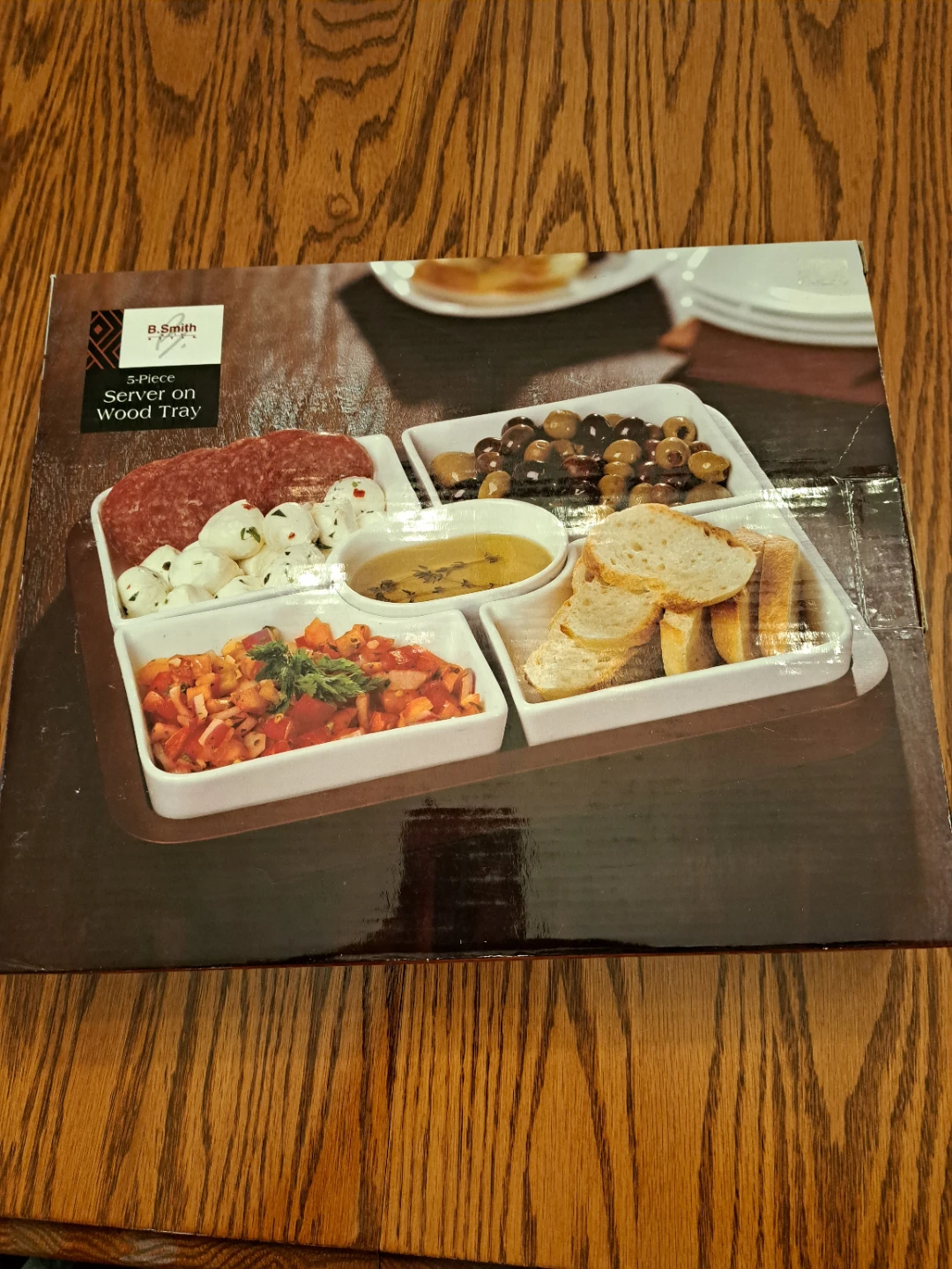 B. Smith 5-Piece Server on Wood Tray
