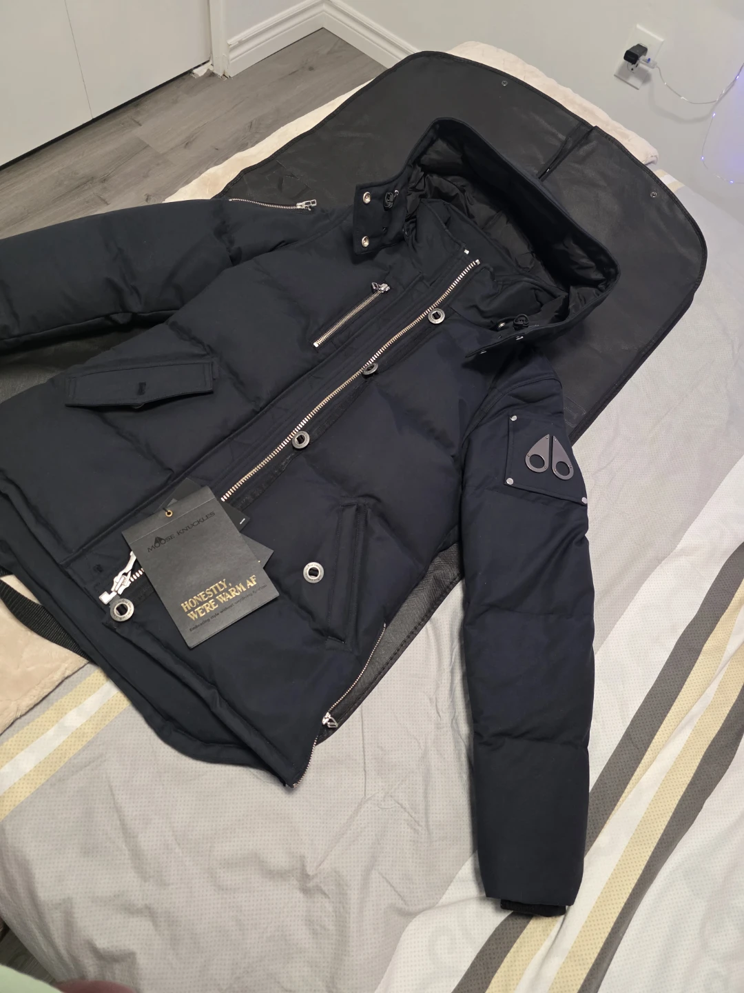 Moose Knuckles Black Down Puffer Jacket