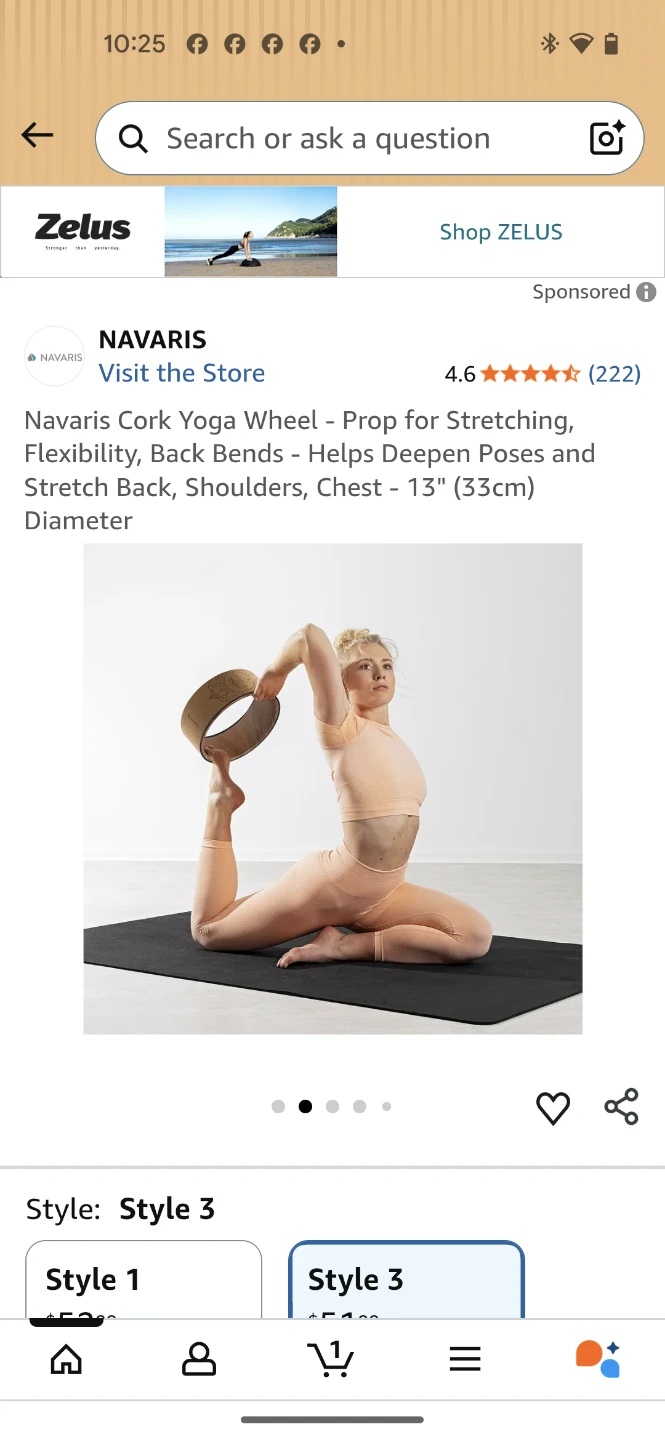 Navaris Cork Yoga Wheel - 13" Diameter - photo 3