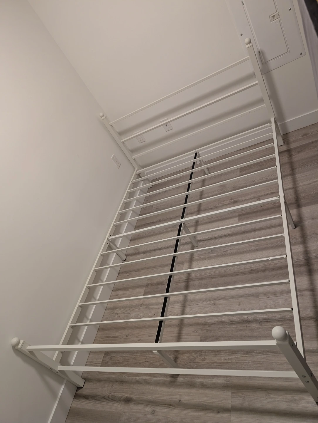 White Metal Double Bed Frame