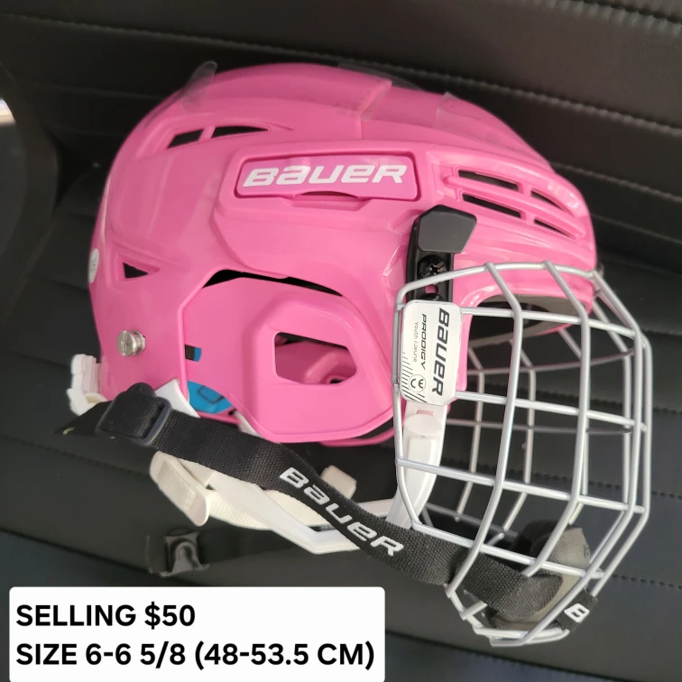 Pink Bauer Prodigy Youth Hockey Helmet