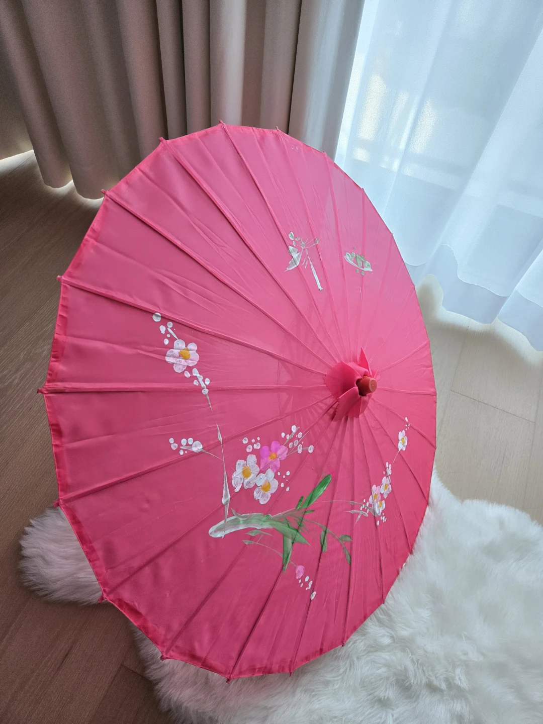 Pink Decorative Hand Painted Parasol