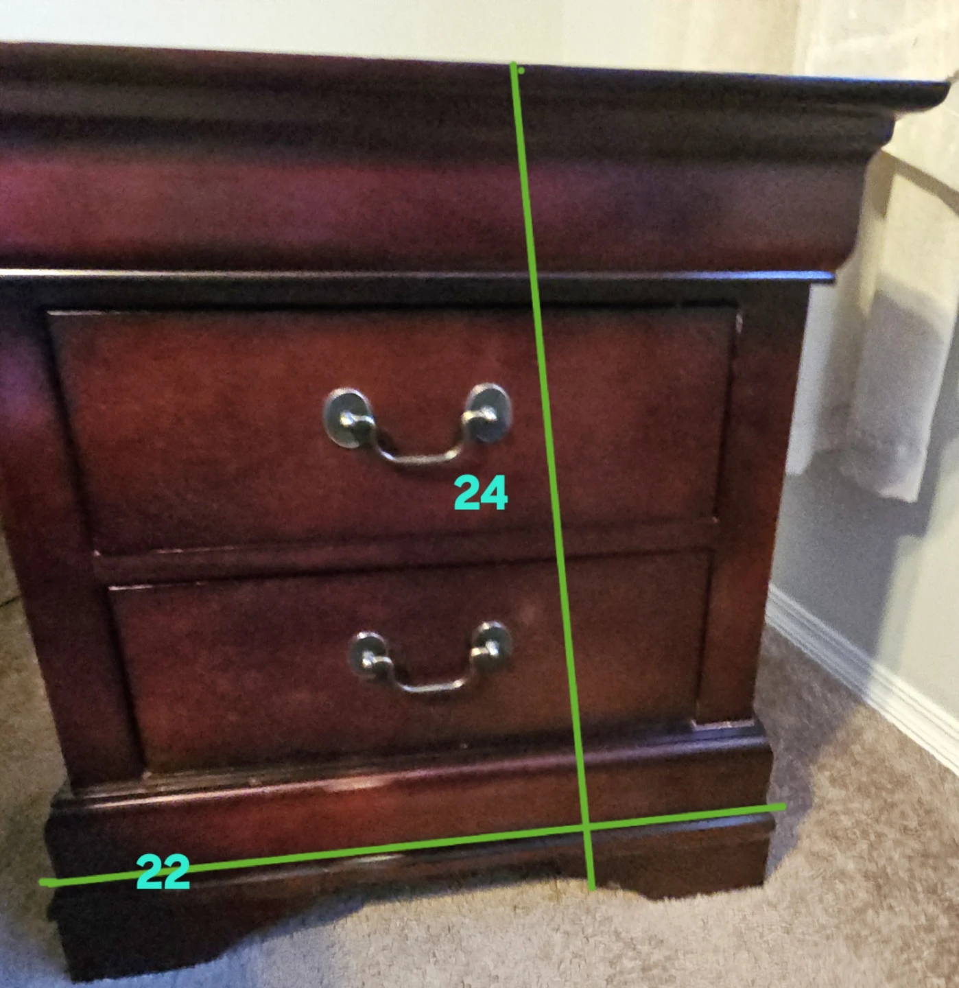 Wooden Nightstand and Dresser Set