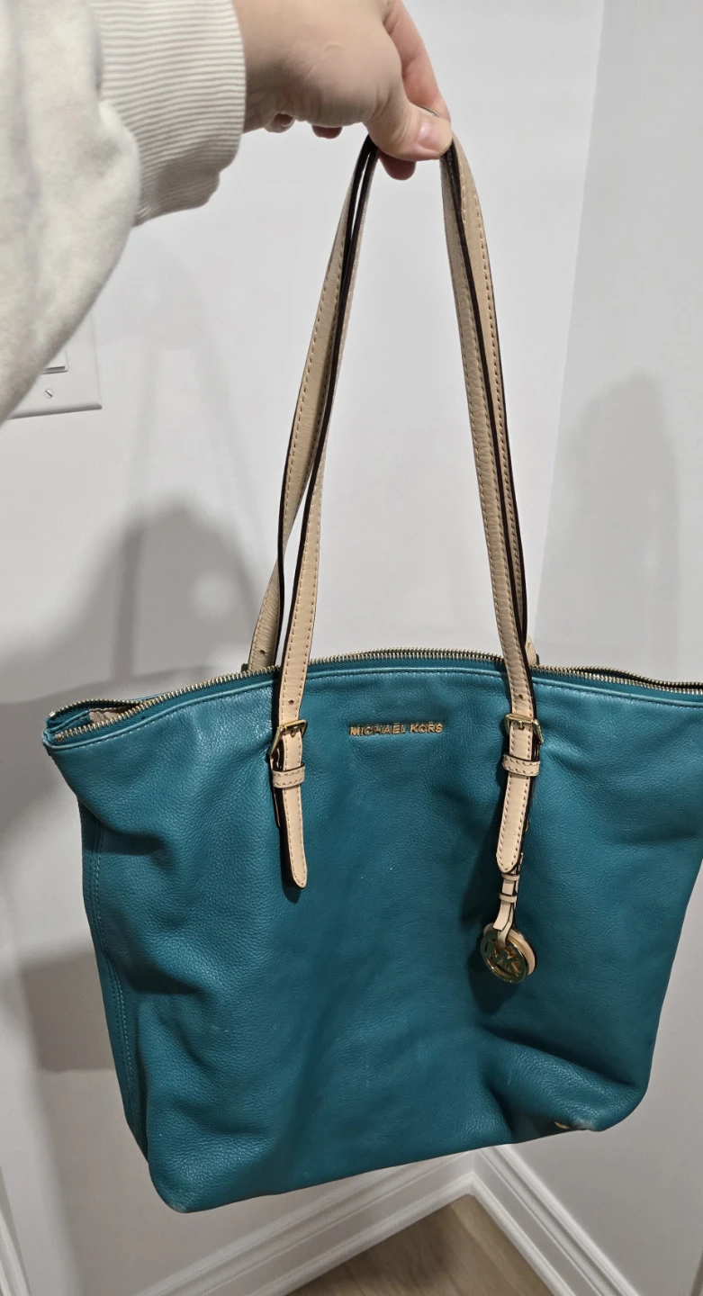 Michael Kors Teal Leather Tote Bag
