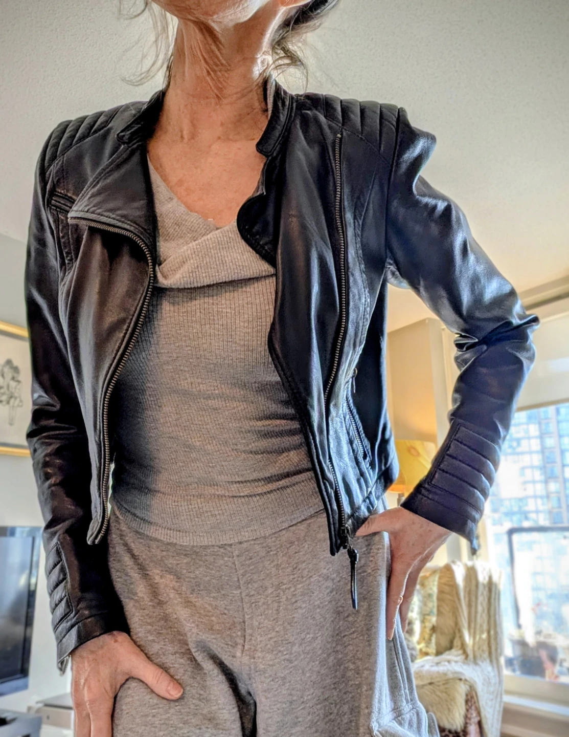 🥕Mackage Black Leather Biker Jacket - photo 4