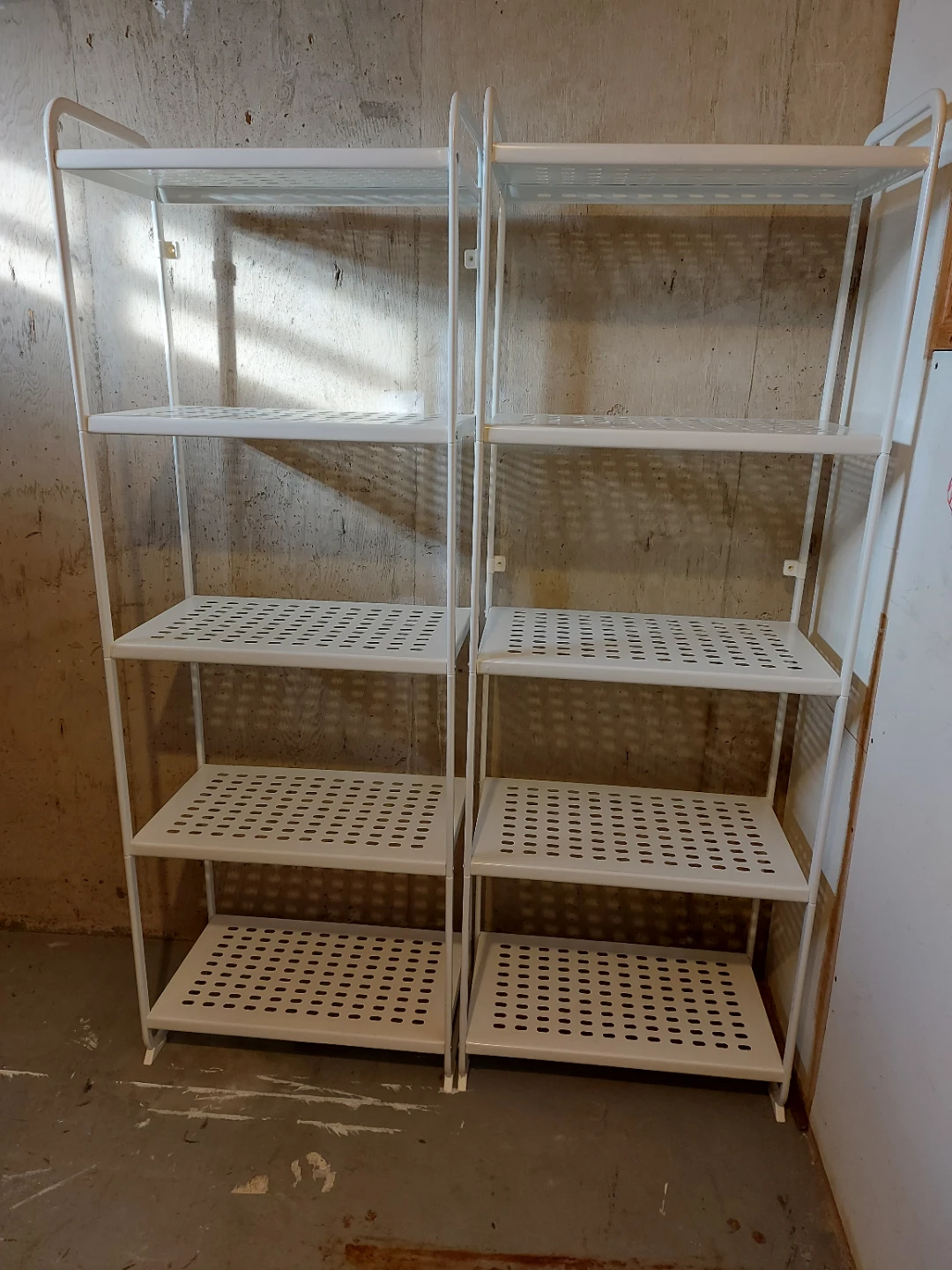 Two White Metal 5-Shelf Shelving Units (Set of 2) - photo 2