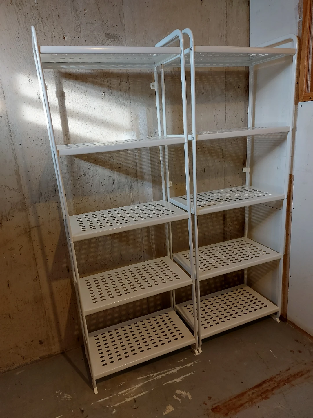 Two White Metal 5-Shelf Shelving Units (Set of 2) - photo 3