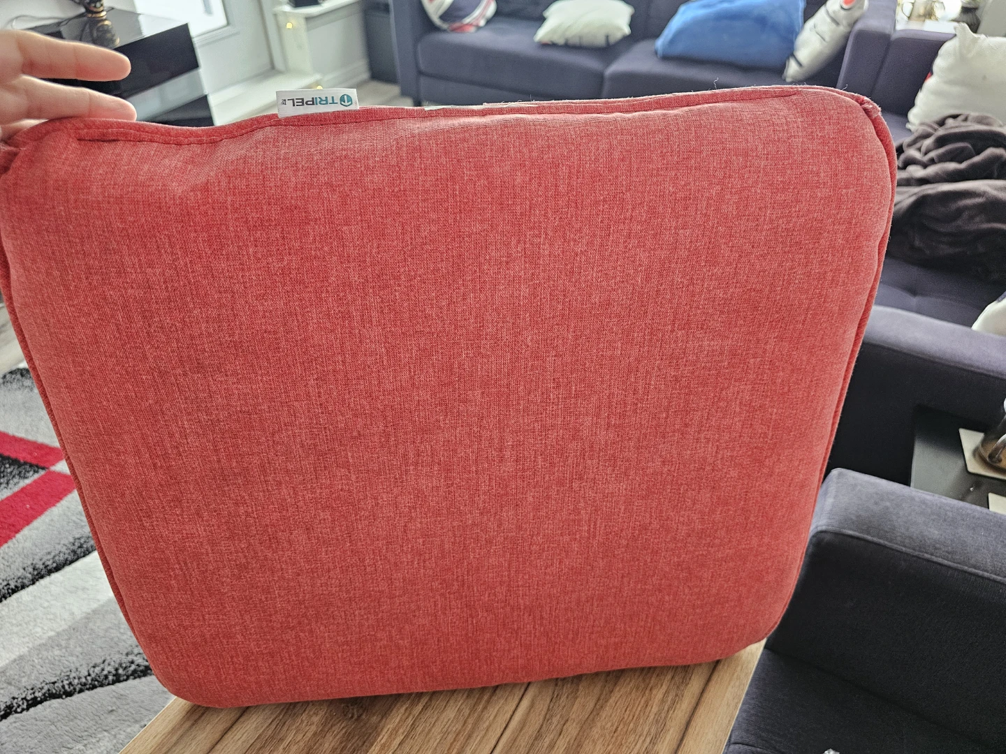 Canvas seat Cushion - carrot red color - photo 3