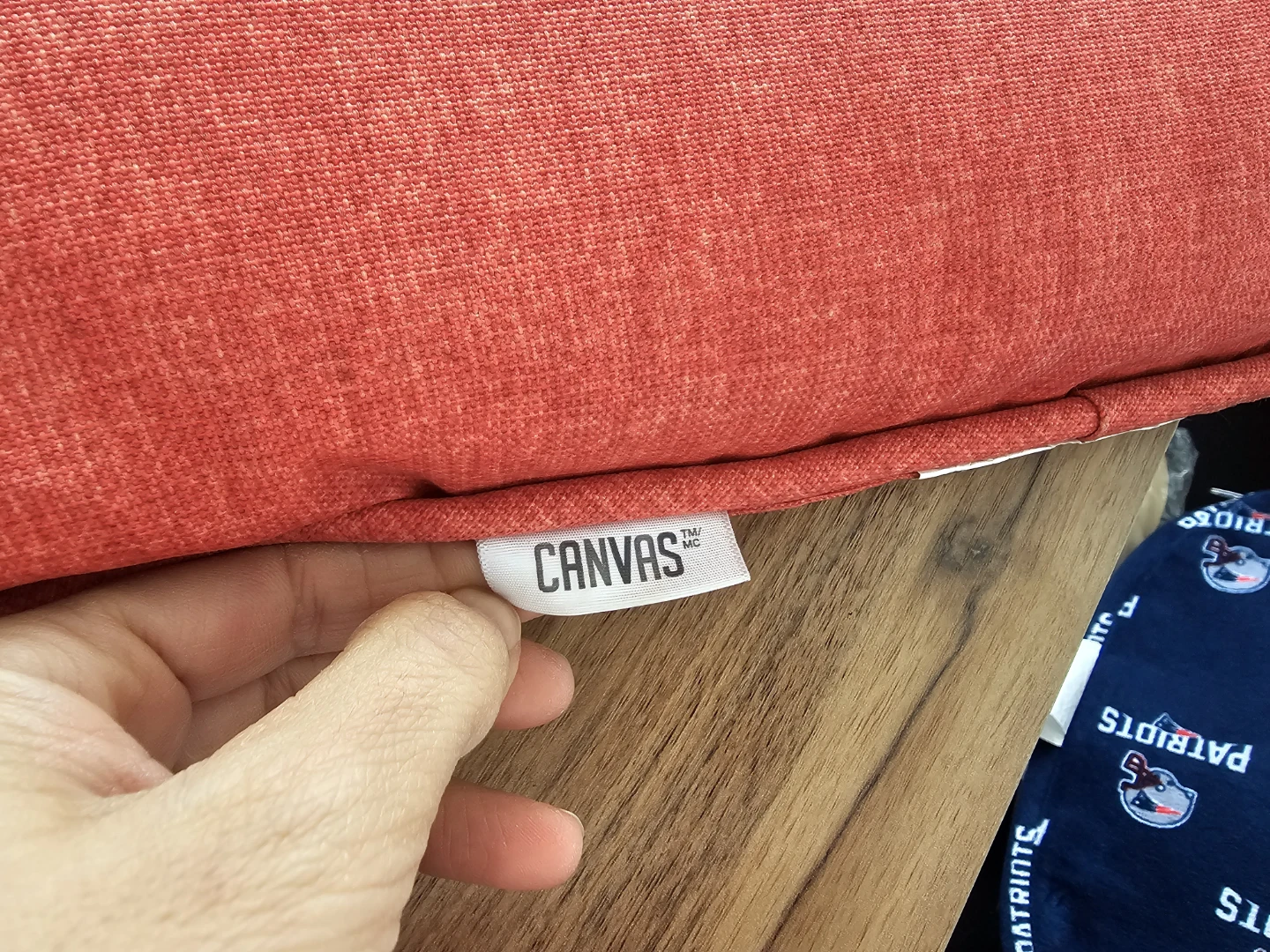 Canvas seat Cushion - carrot red color - photo 4