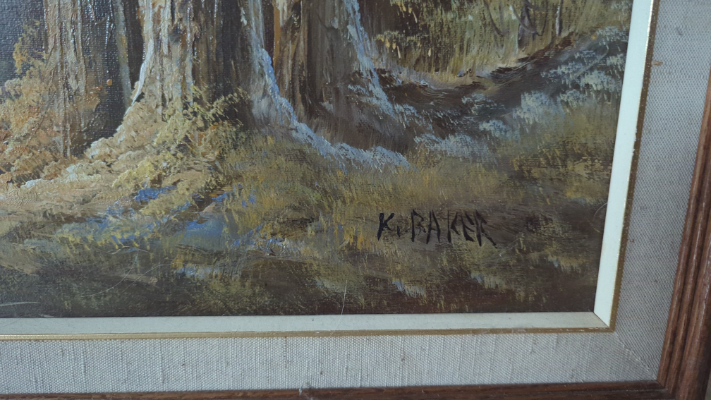 Framed Landscape Painting by K. Baker - photo 2