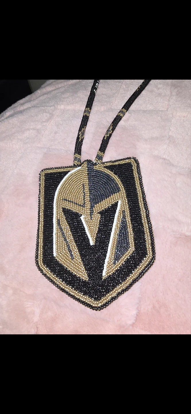 Vegas Golden Knights Beaded Pendant Necklace