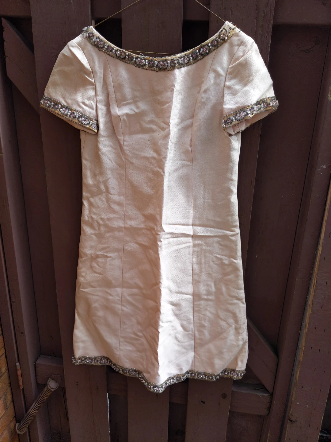 Vintage Holt Renfrew Dress - pale pink with rhinestones - photo 2