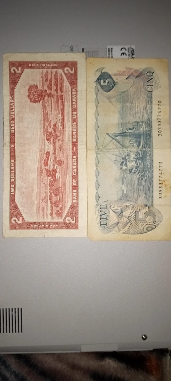 Vintage Canadian $2 & $5 Bills - photo 2