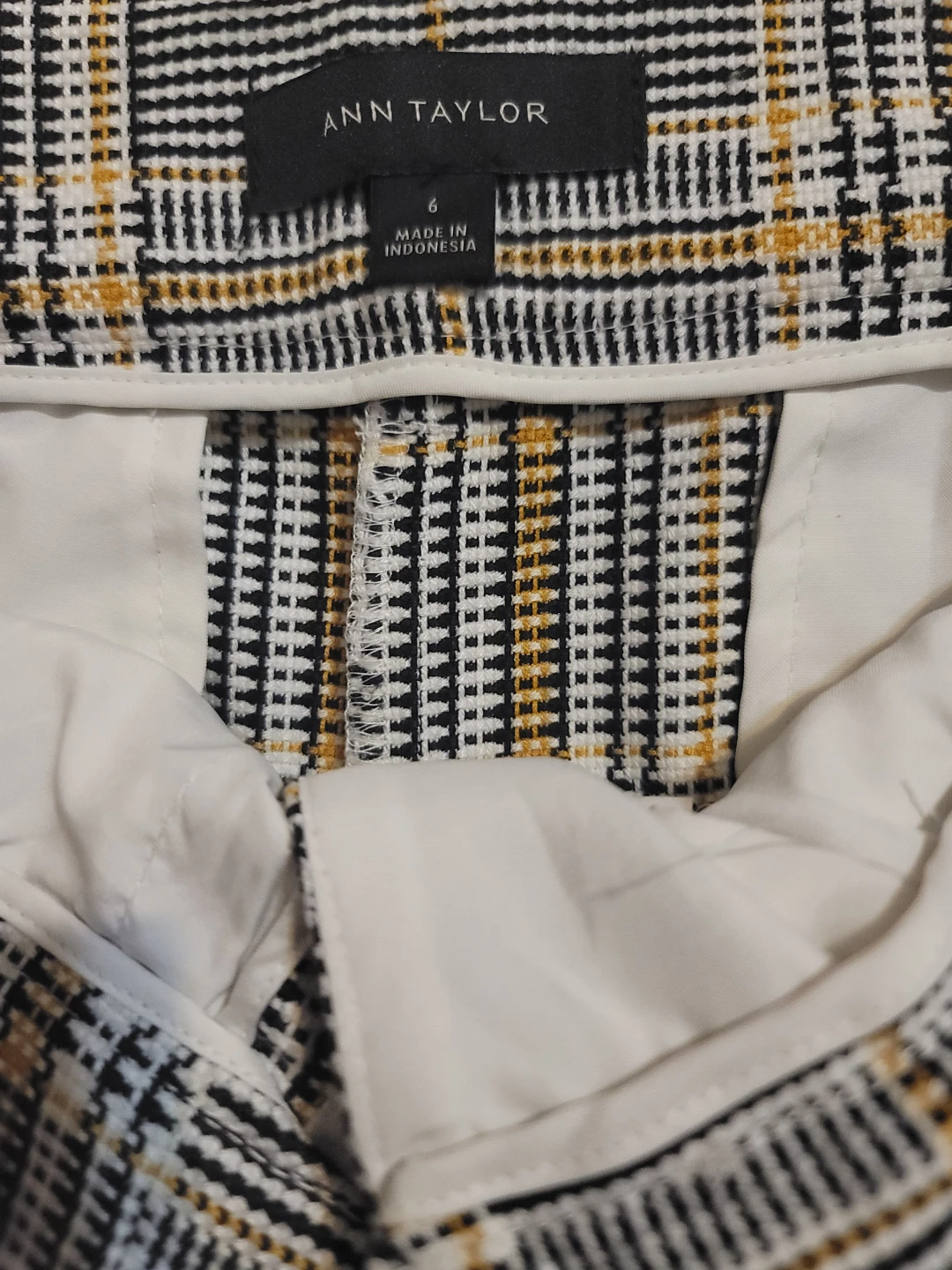 Ann Taylor Plaid Straight Leg Pant Sz 6 EUC Belted Preppy - photo 2