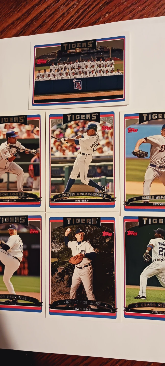 Lot of 7× 2006 Topps Detroit Tigers Baseball Cards
