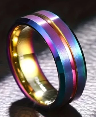 8mm Rainbow Titanium Ring - photo 2