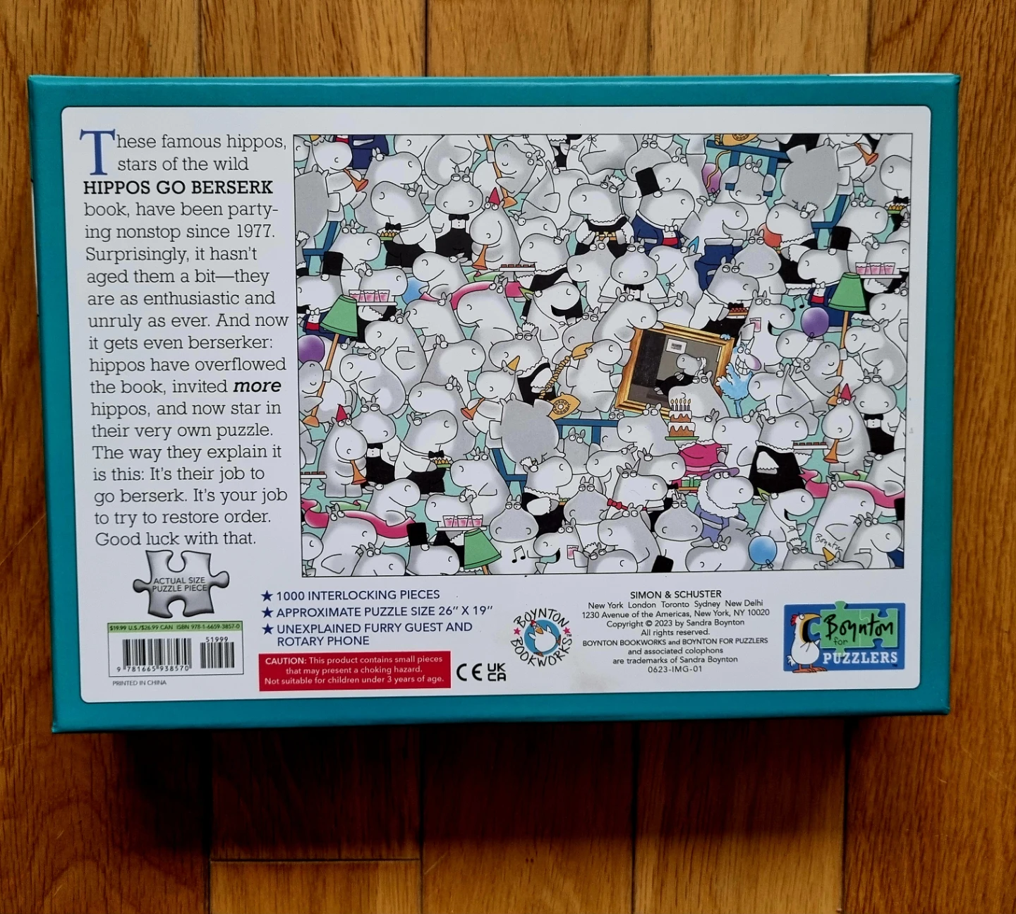 1000 piece Puzzle  by Sandra Boynton   Hippos Go Berserk - photo 2