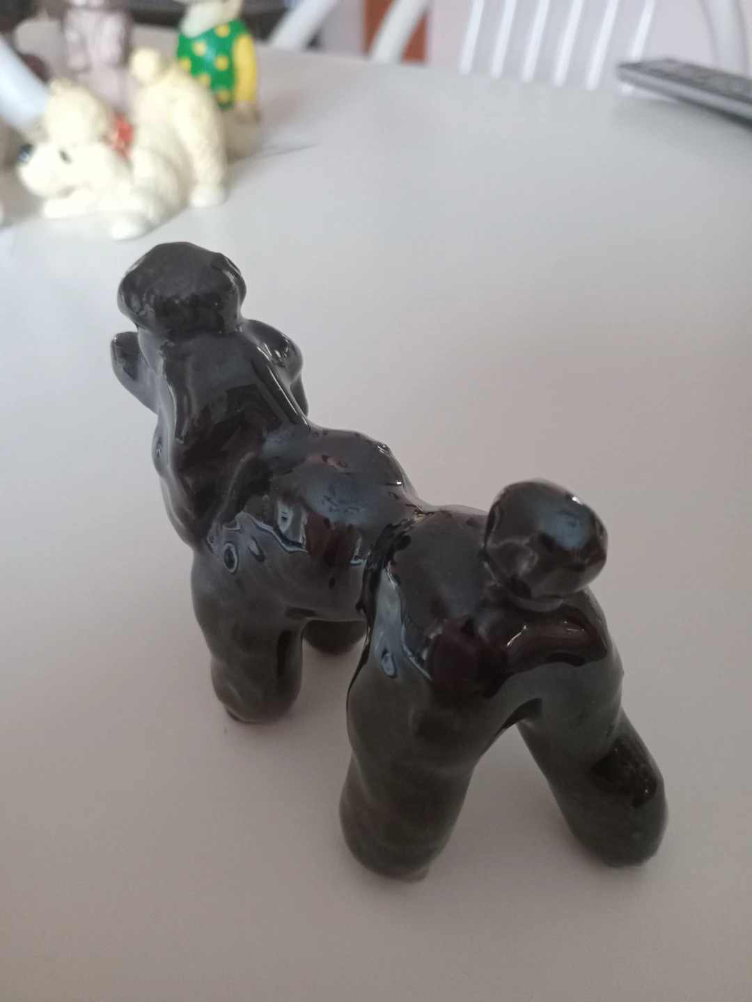 Black Ceramic Poodle Figurine