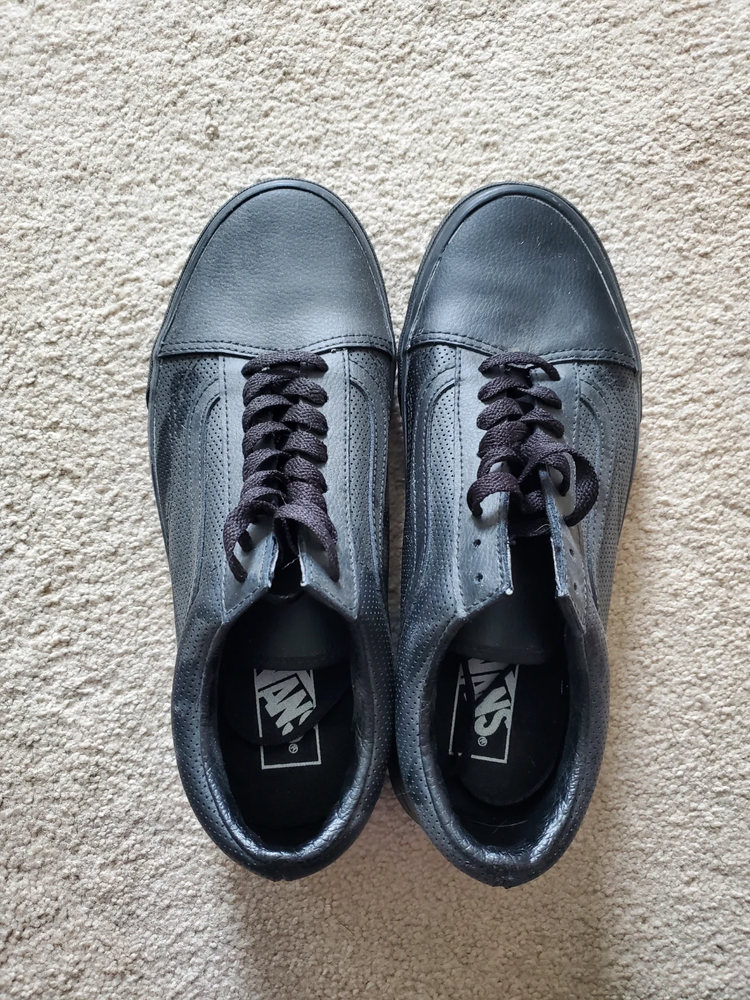 Vans Old Skool Leather Black, Men's US 9