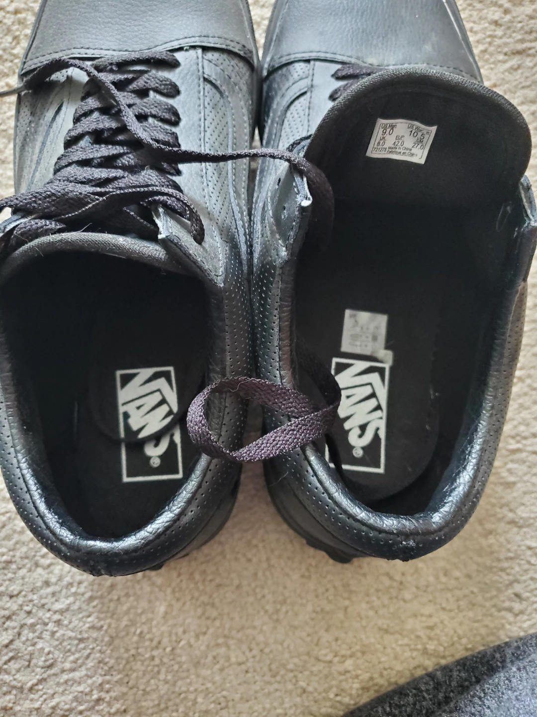 Vans Old Skool Leather Black, Men's US 9 - photo 4