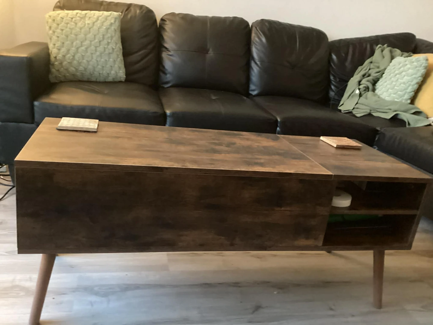 Lift Top Coffee Table with Hidden Compartment - photo 3
