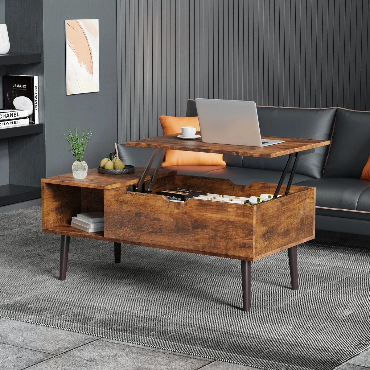 Lift Top Coffee Table with Hidden Compartment