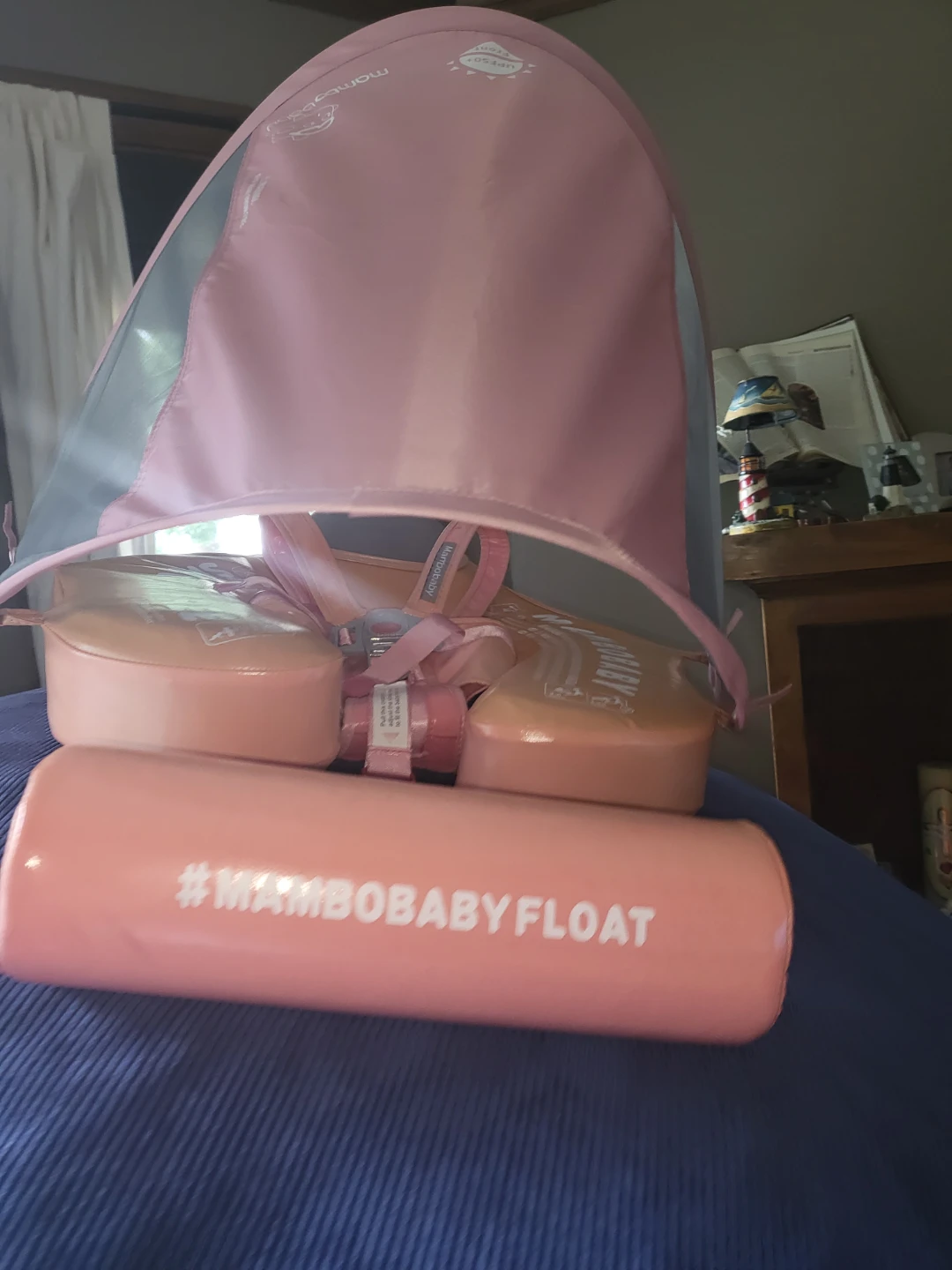 MamboBaby Swim Float with Sun Canopy - Pink - photo 2
