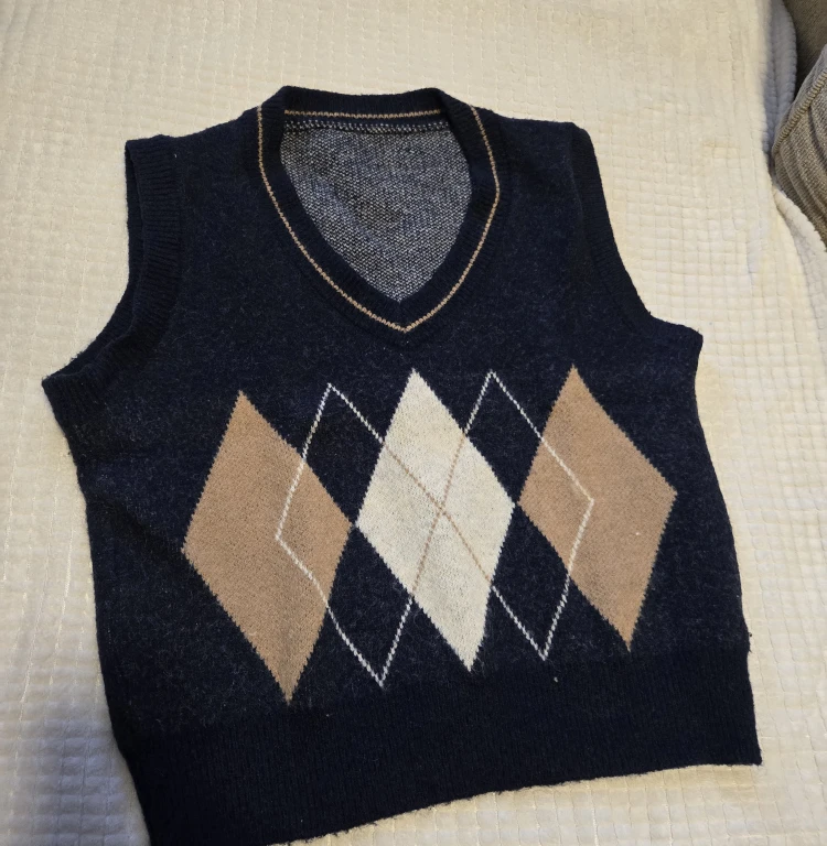 Navy Argyle Sweater Vest