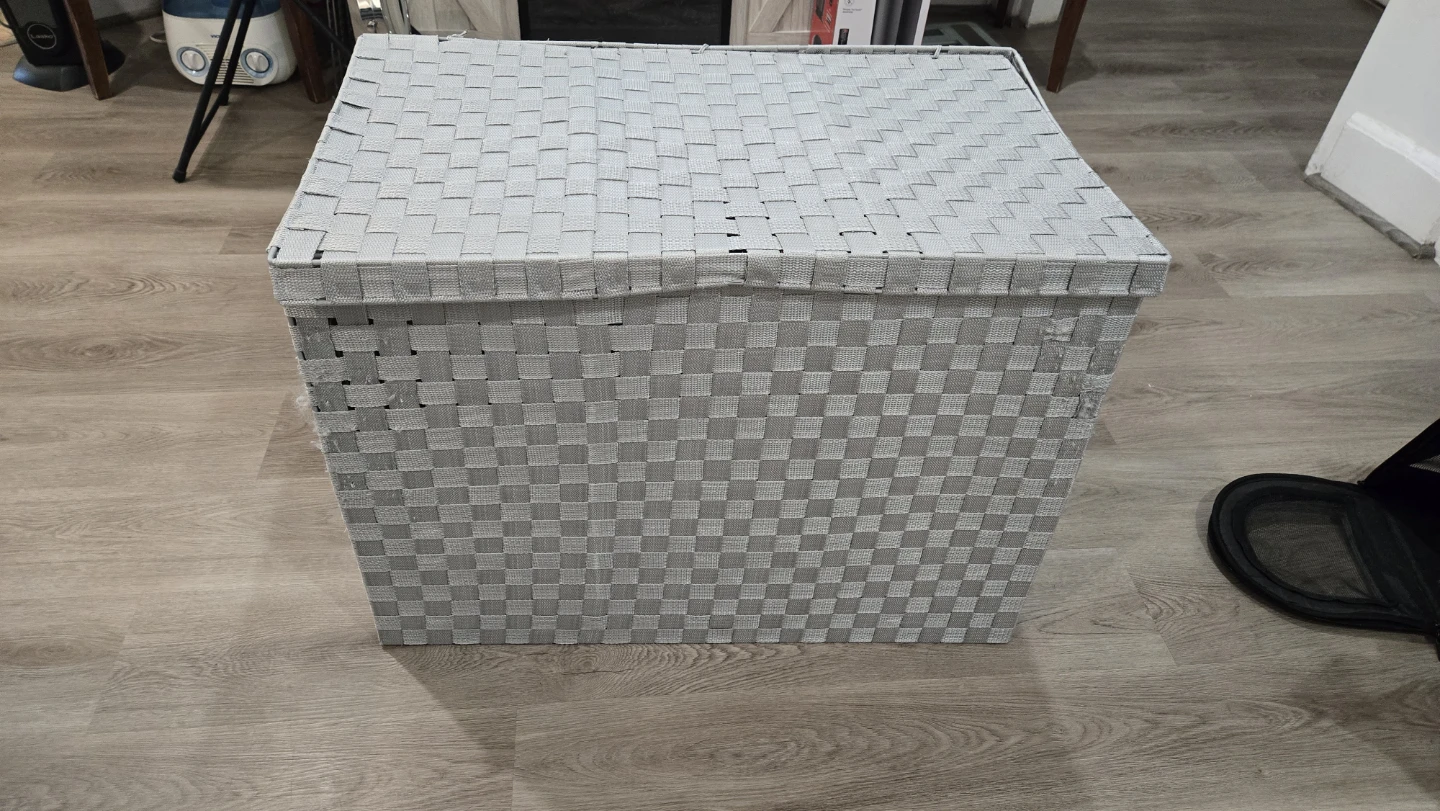 🥕Woven Storage Box with Lid - Gray
