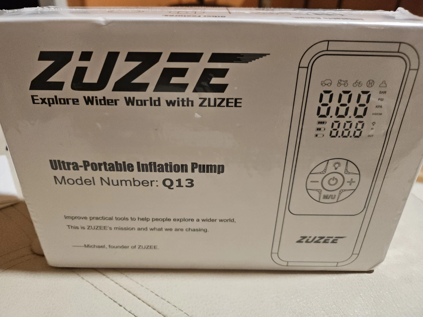 ZUZEE Q13 Ultra-Portable Inflation Pump - New in Box!