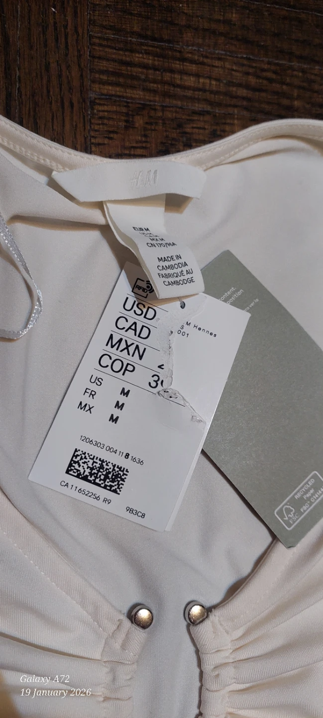 H&M Cream Long Sleeve Top - Size M - photo 3
