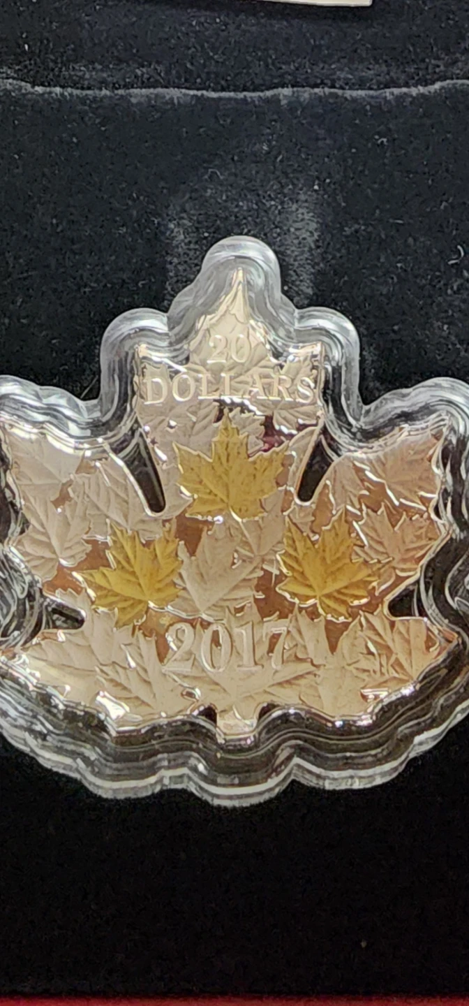 2017 $20 Fine Silver Gilded Maple Leaf Coin